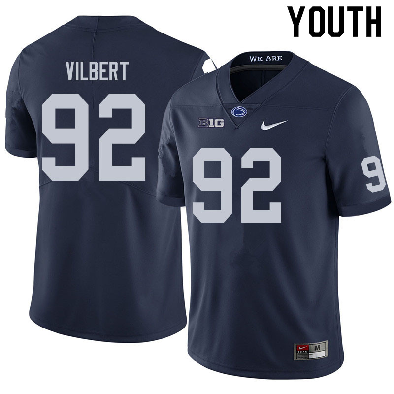 NCAA Nike Youth Penn State Nittany Lions Smith Vilbert #92 College Football Authentic Navy Stitched Jersey RNL6698YO
